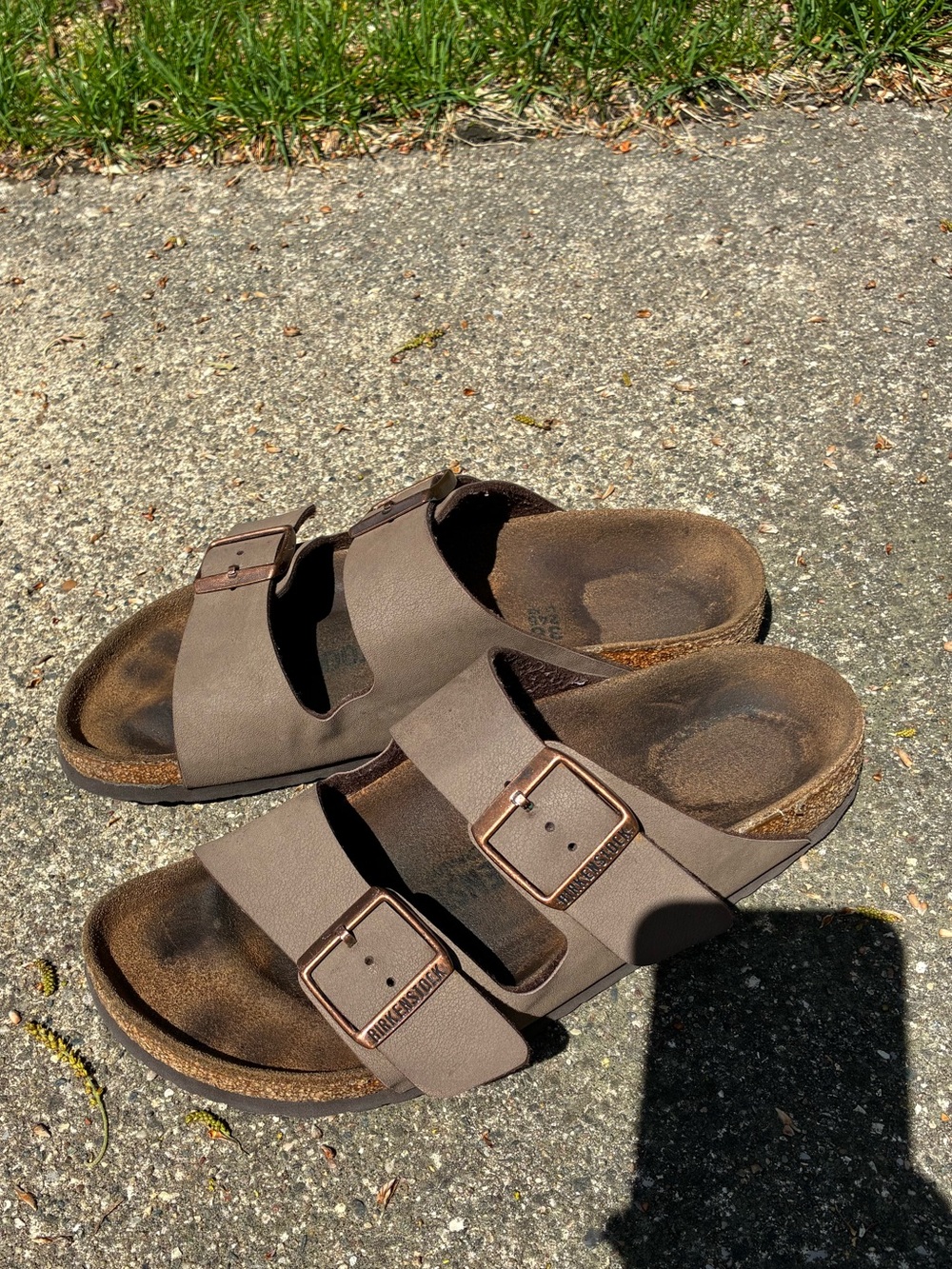 Birkenstock | Womens Brown Slide Sandals - Picture 5 of 14